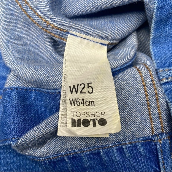 Topshop Moto Denim Button Down Skirt Size 25 - Picture 4 of 7